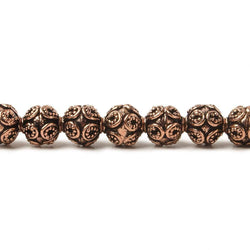 7.5mm Antiqued Copper Bali Design 8 inch 27 pcs (ONLINE ORDER ONLY)