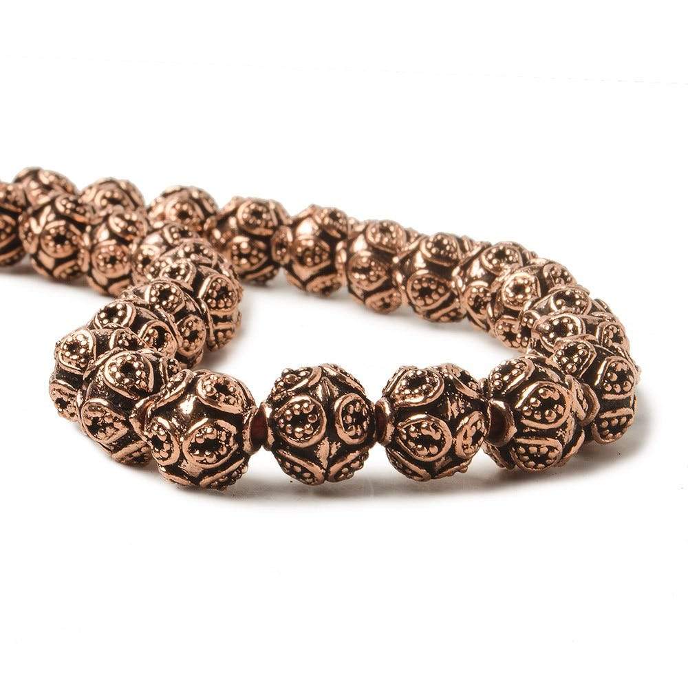 7.5mm Antiqued Copper Bali Design 8 inch 27 pcs (ONLINE ORDER ONLY)
