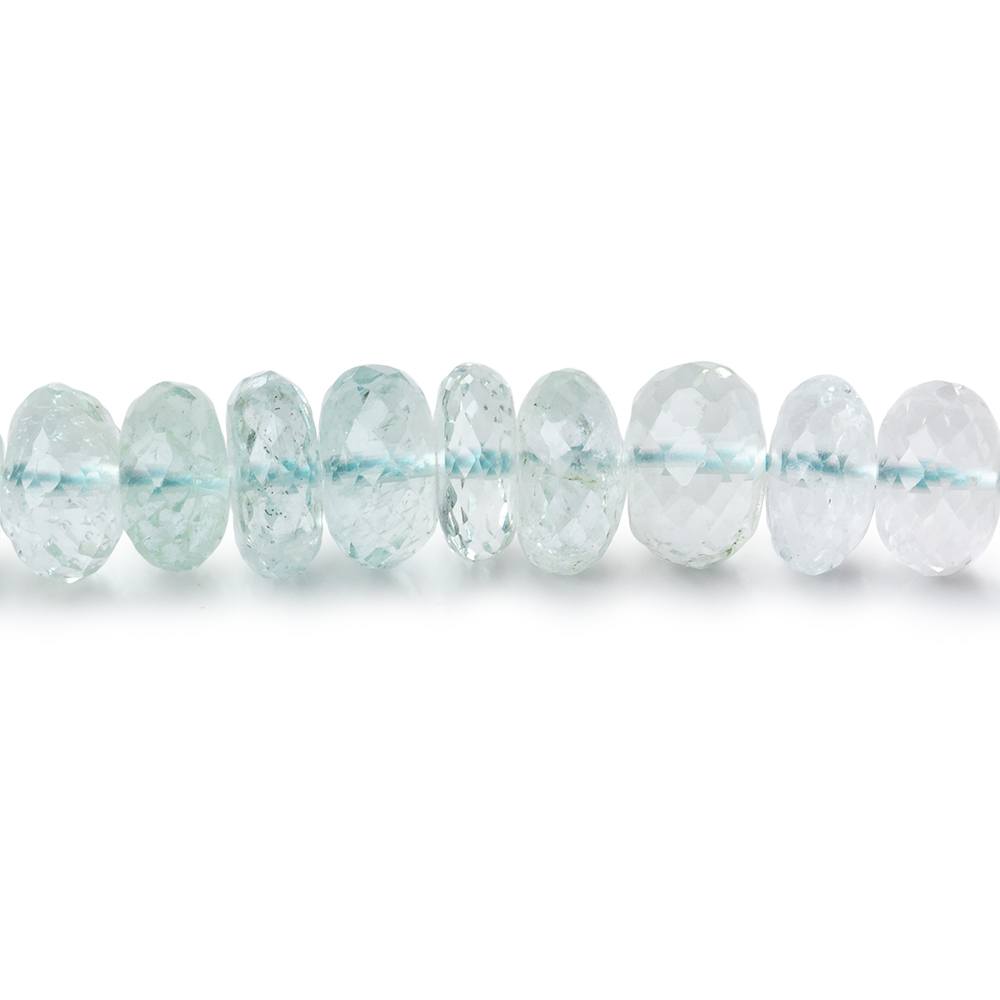 7.5mm Aquamarine Faceted Rondelle Beads 15 inch 93 pieces (ONLINE ORDER ONLY)