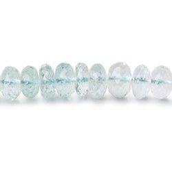 7.5mm Aquamarine Faceted Rondelle Beads 15 inch 93 pieces (ONLINE ORDER ONLY)
