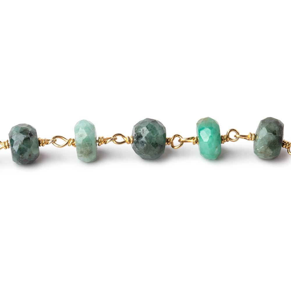8-8.5mm Brazilian Emerald faceted rondelles on Vermeil Chain (ONLINE ORDER ONLY)
