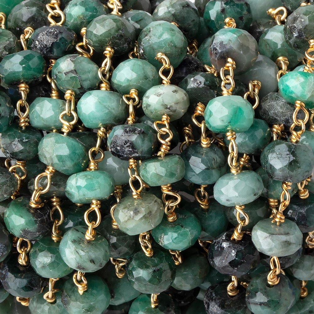 8-8.5mm Brazilian Emerald faceted rondelles on Vermeil Chain (ONLINE ORDER ONLY)