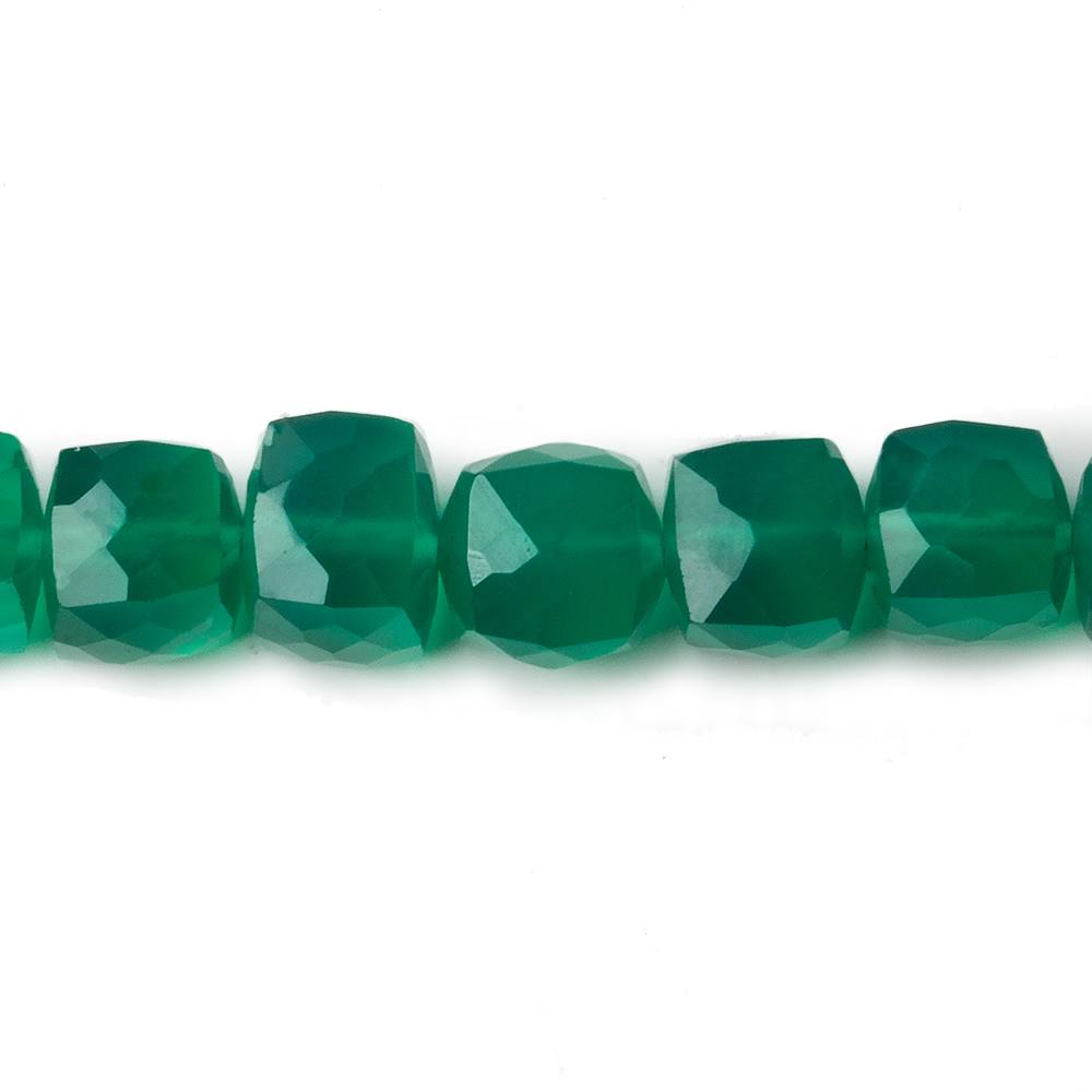 8mm Green Onyx Faceted Cube Beads, 9 inch strand 29pcs/str (ONLINE ORDER ONLY)