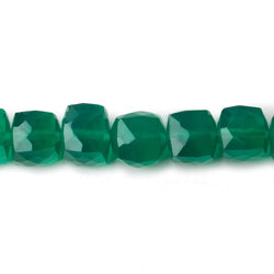 8mm Green Onyx Faceted Cube Beads, 9 inch strand 29pcs/str (ONLINE ORDER ONLY)