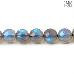 7.5mm Neon Blue flash Labradorite plain rounds 15 inch 52 beads AAA (ONLINE ORDER ONLY)