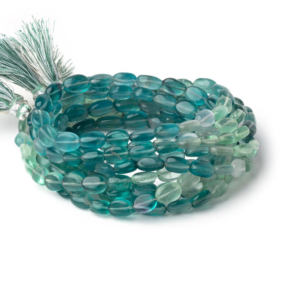 7.5x10mm Shaded Fluorite Plain Oval Beads 16 inch 40 pieces AA (ONLINE ORDER ONLY)