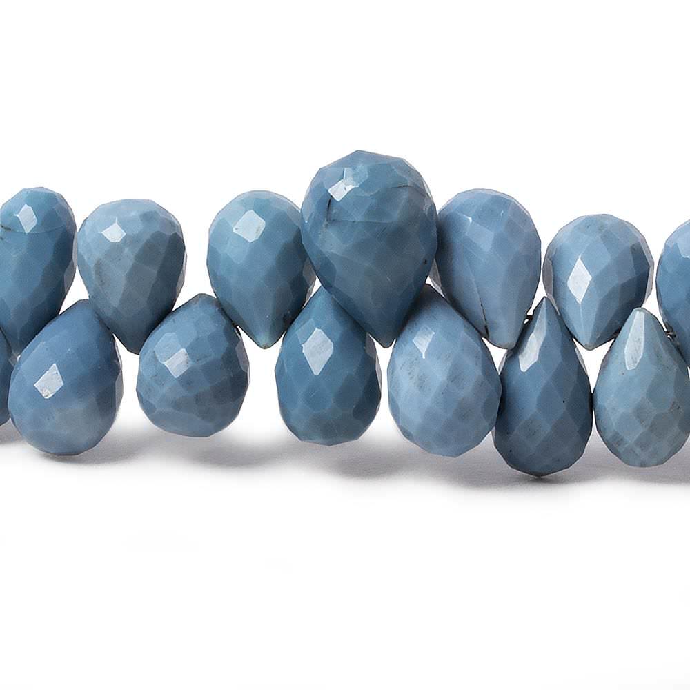 7.5x4-9.5x6.5mm Owyhee Natural Blue Opal faceted tear drops 8 inch 63 beads (ONLINE ORDER ONLY)