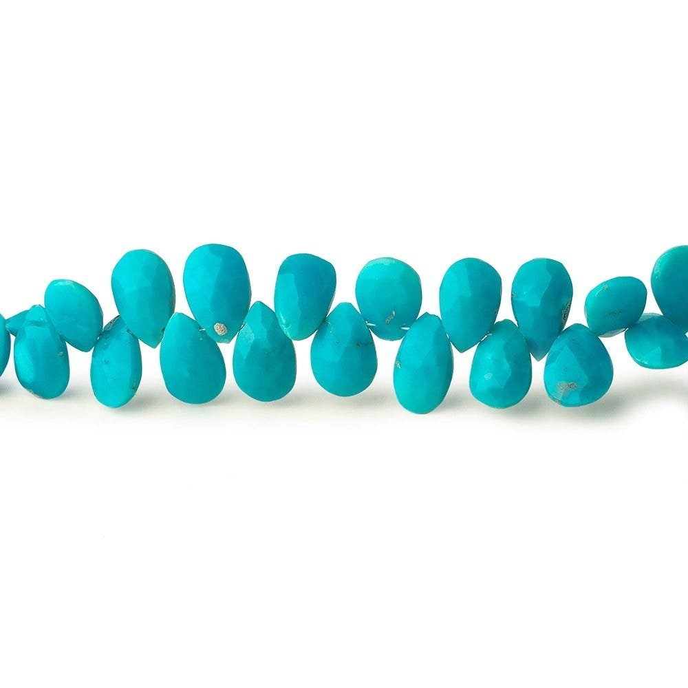 7.5x4.5-9x6mm Sleeping Beauty Turquoise Faceted Pear Beads 8.5 inch 62 pieces (ONLINE ORDER ONLY)