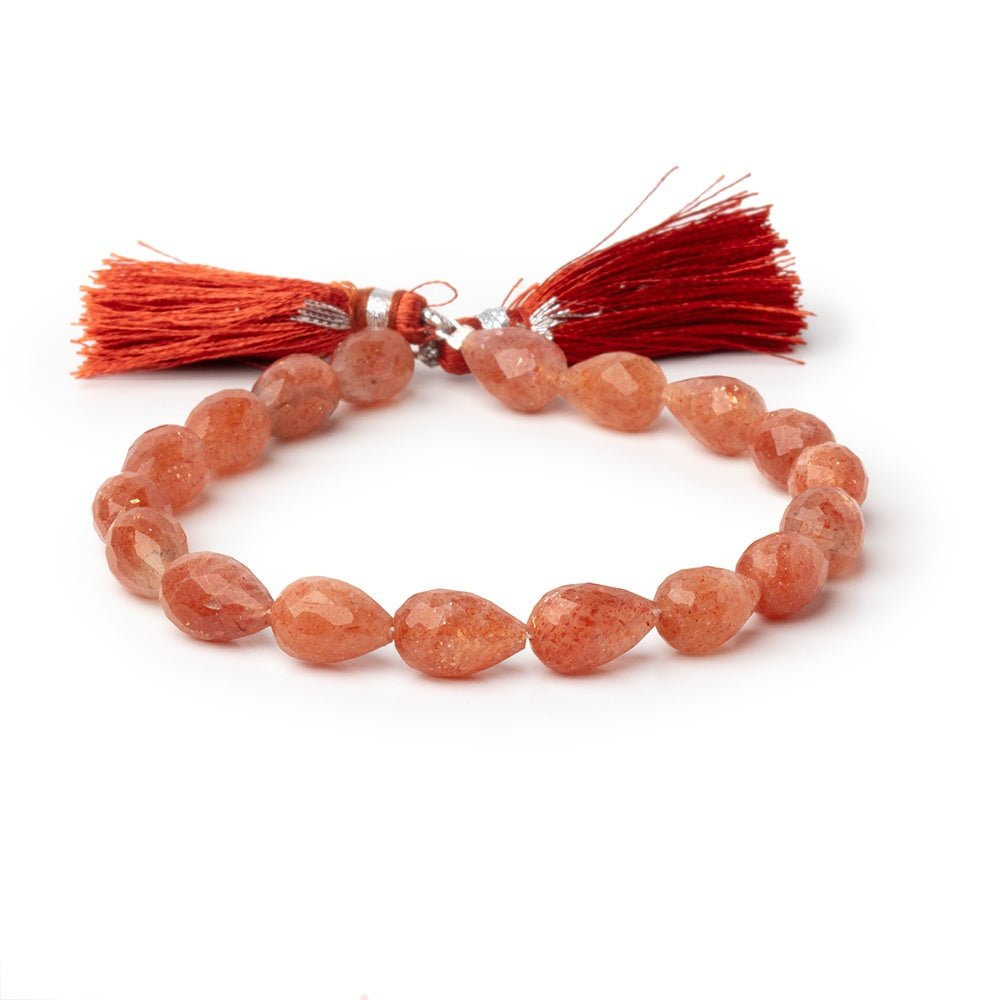 7.5x5-10x6mm Sunstone Straight Drill Tear Drop 7.25 inch 18 Beads (ONLINE ORDER ONLY)
