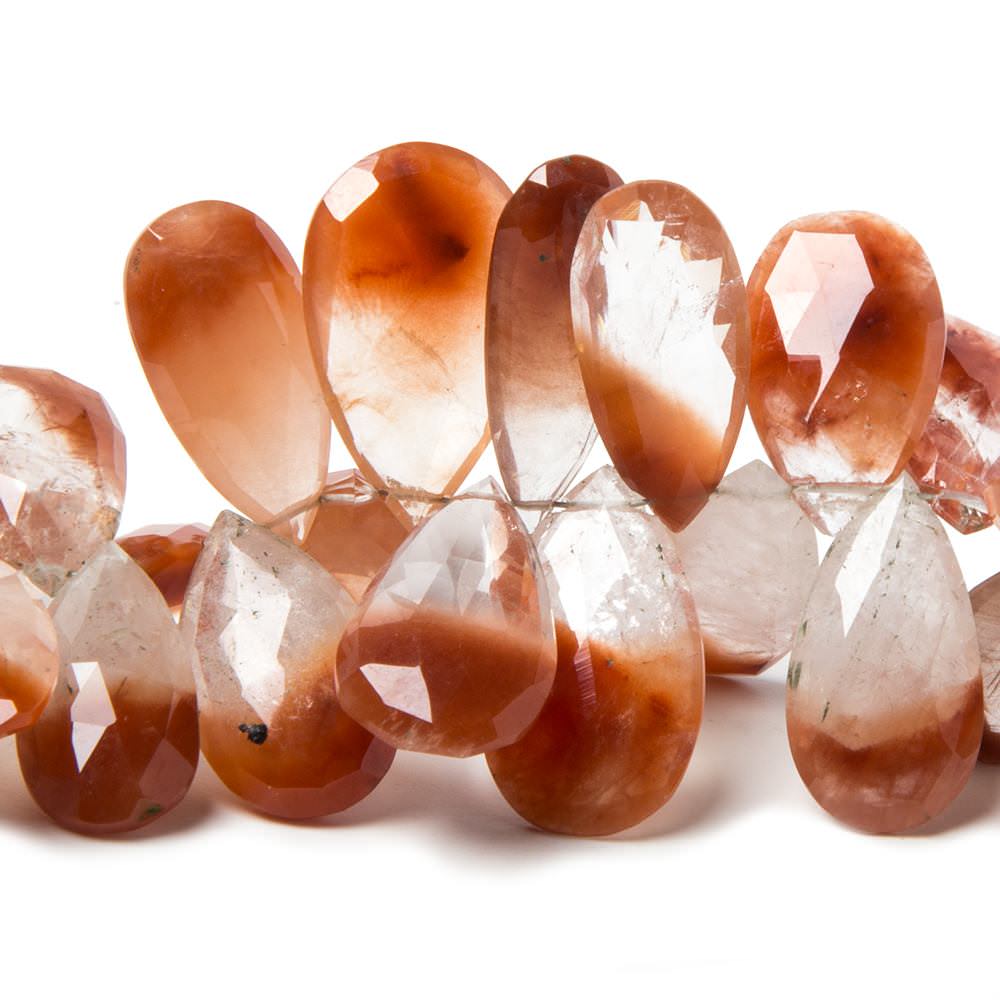 7.5x5-21x12.5mm Tangerine Quartz faceted pear beads 7.75 inch 55 pieces (ONLINE ORDER ONLY)