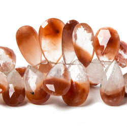7.5x5-21x12.5mm Tangerine Quartz faceted pear beads 7.75 inch 55 pieces (ONLINE ORDER ONLY)
