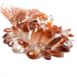 7.5x5-21x12.5mm Tangerine Quartz faceted pear beads 7.75 inch 55 pieces (ONLINE ORDER ONLY)