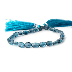 7.5x6-8x6mm London Blue Topaz faceted oval beads 8 inch 26 pieces (ONLINE ORDER ONLY)