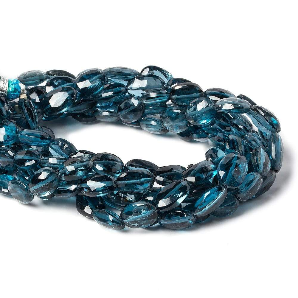 7.5x6-8x6mm London Blue Topaz faceted oval beads 8 inch 26 pieces (ONLINE ORDER ONLY)