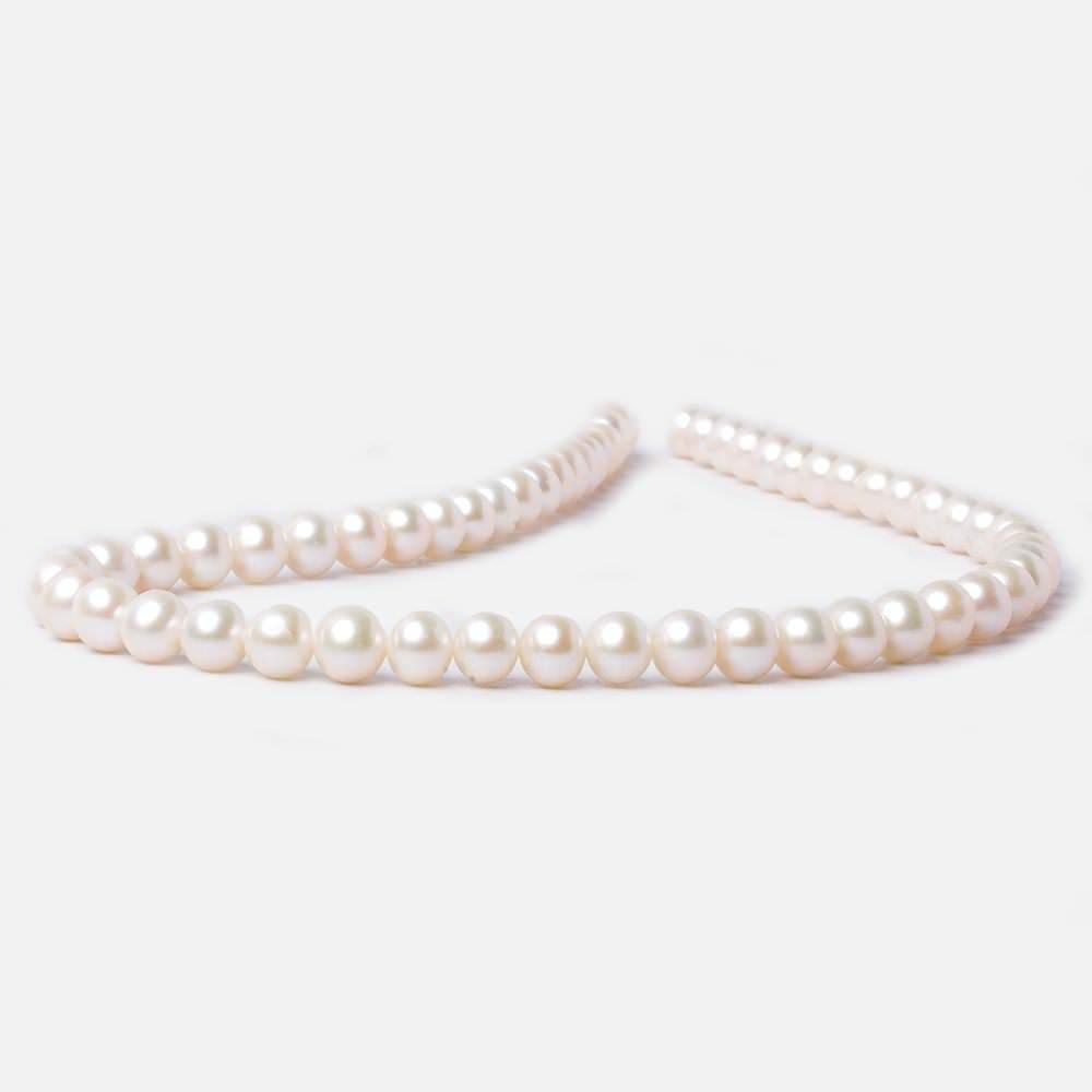 7.5x6-9x6.5mm Cream Off Round Freshwater Pearls 16 inch 56 pieces (ONLINE ORDER ONLY)