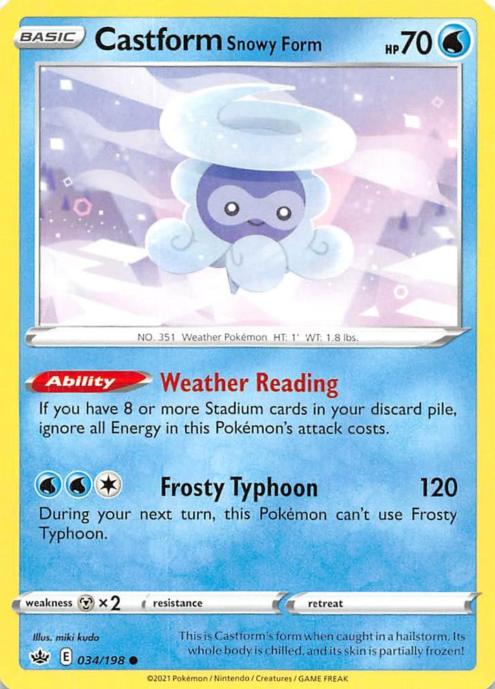 Castform Snowy Form (034/198) [Sword & Shield: Chilling Reign] (Online Only)