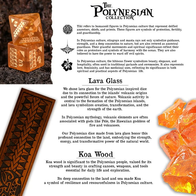 Pre-Order || Polynesian Lava Glass Dice Set