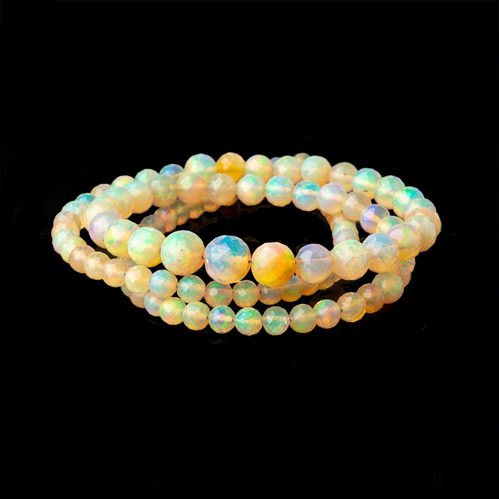 4-7mm Golden Ethiopian Opal faceted round beads 16 inch 105 pieces (ONLINE ORDER ONLY)