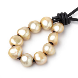 10-11.5mm Lemon Grass Large Hole Baroque Pearls Set of 10 (ONLINE ORDER ONLY)