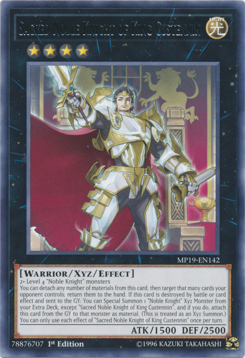 Sacred Noble Knight of King Custennin [MP19-EN142] Rare (ONLINE ORDER ONLY)