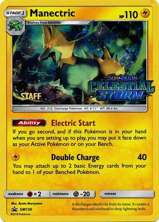 Manectric (SM130) (Staff Prerelease Promo) [Sun & Moon: Black Star Promos] (Online Only)