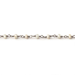 3mm Mystic Tan Sapphire faceted rondelles on Black Gold over .925 Chain (ONLINE ORDER ONLY)