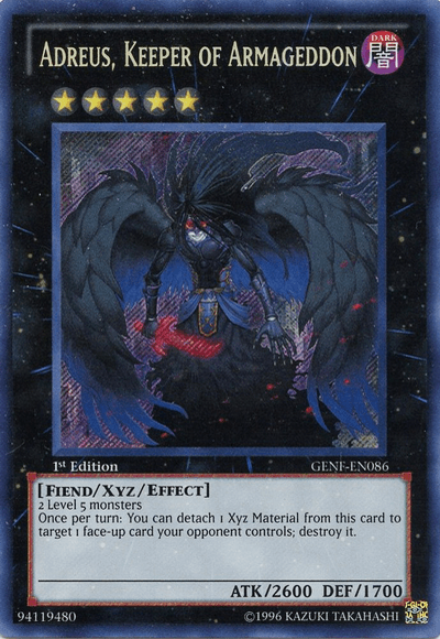 Adreus, Keeper of Armageddon [GENF-EN086] Secret Rare (ONLINE ORDER ONLY)
