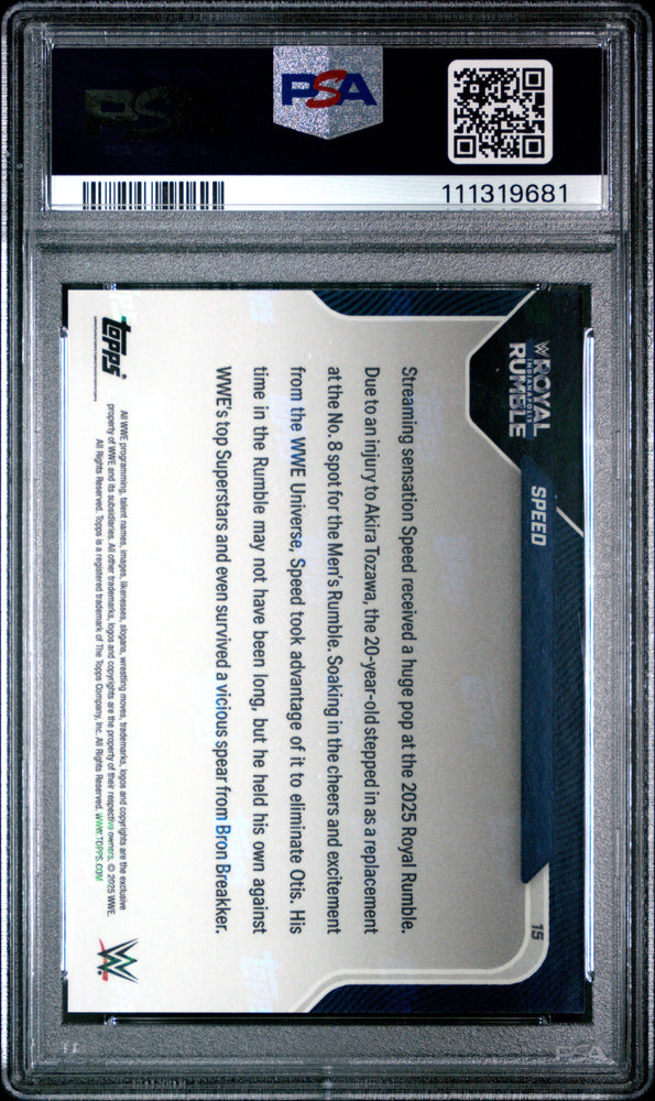 Graded 2025 Topps Now WWE Speed #15 Wrestling Card PSA 10 Gem Mint (ONLINE ORDER ONLY)