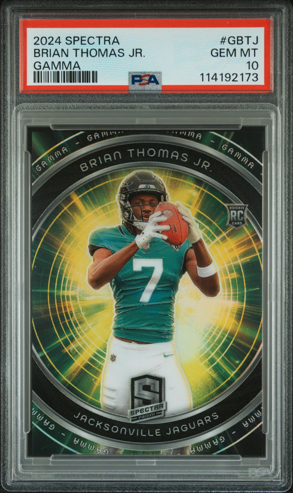 Graded 2024 Panini Spectra Brian Thomas Jr #GBTJ Gamma Rookie RC Football Card PSA 10 Gem Mint (ONLINE ORDER ONLY)