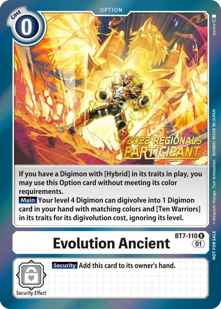 Evolution Ancient [BT7-110] (2022 Championship Offline Regional) (Online Participant) [Next Adventure Promos] (ONLINE ORDER ONLY)