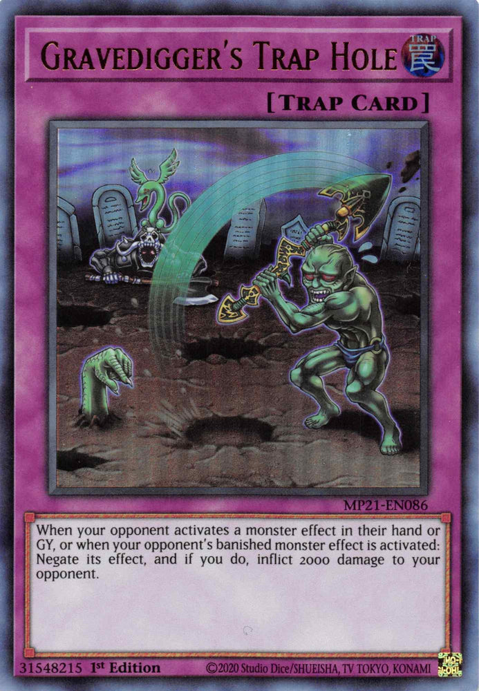 Gravedigger's Trap Hole [MP21-EN086] Ultra Rare (ONLINE ORDER ONLY)
