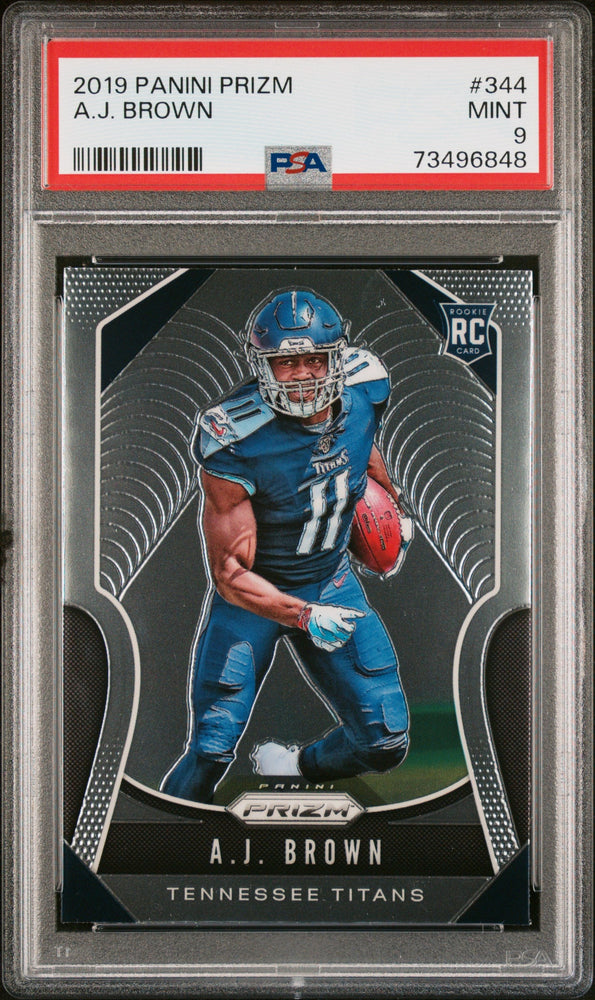 Graded 2019 Panini Prizm AJ Brown #344 Rookie RC Football Card PSA 9 Mint (ONLINE ORDER ONLY)