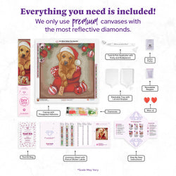 Diamond Art Club – From Santa Christmas Puppy Diamond Painting (Round Drill, 22" x 22") (ONLINE ORDER ONLY)