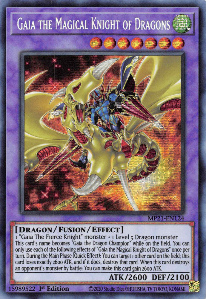 Gaia the Magical Knight of Dragons [MP21-EN124] Prismatic Secret Rare (ONLINE ORDER ONLY)