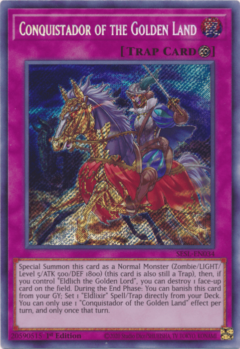 Conquistador of the Golden Land [SESL-EN034] Secret Rare (ONLINE ORDER ONLY)