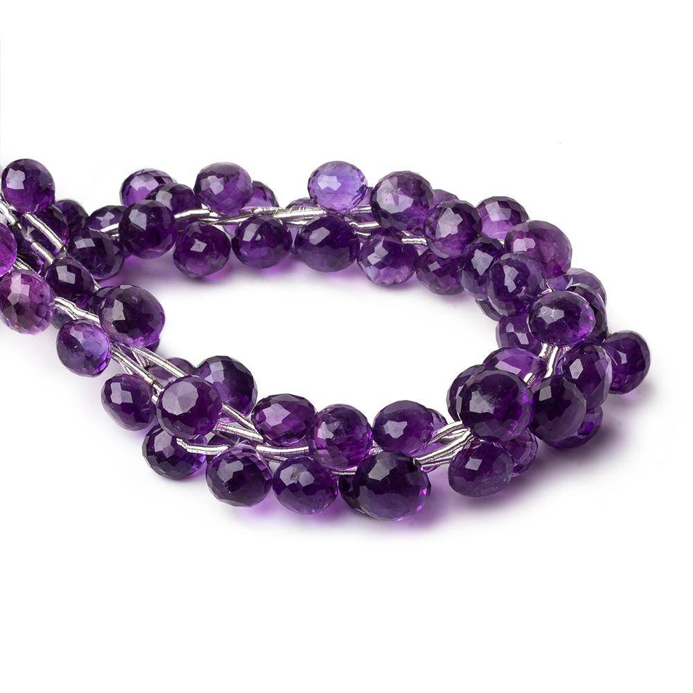 7mm Amethyst Faceted Candy Kiss Beads 7.5 inch 15 pieces (ONLINE ORDER ONLY)