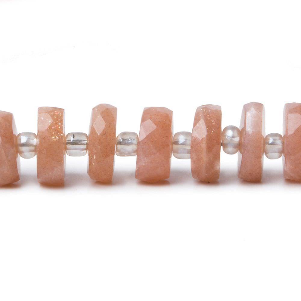 6.5mm Angel Skin Peach Moonstone faceted heishi beads 16 inch 100 pieces (ONLINE ORDER ONLY)