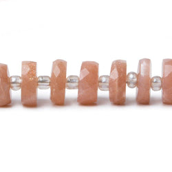 6.5mm Angel Skin Peach Moonstone faceted heishi beads 16 inch 100 pieces (ONLINE ORDER ONLY)