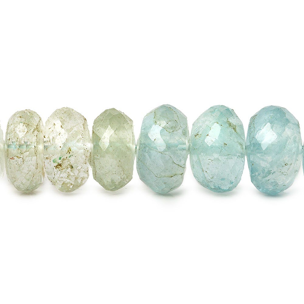 7mm Aquamarine Beads Faceted Rondelle 15.25 inch 85 pieces (ONLINE ORDER ONLY)