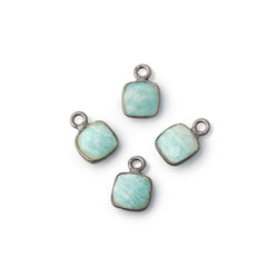 7mm Bezel Set Amazonite Faceted Cushion Set of 4 Pendants (ONLINE ORDER ONLY)