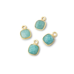 7mm Bezel Set Amazonite Faceted Cushion Set of 4 Pendants (ONLINE ORDER ONLY)