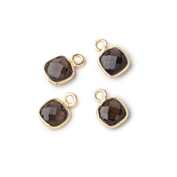 7mm Bezel Set Smoky Quartz Faceted Cushion Set of 4 Pendants (ONLINE ORDER ONLY)
