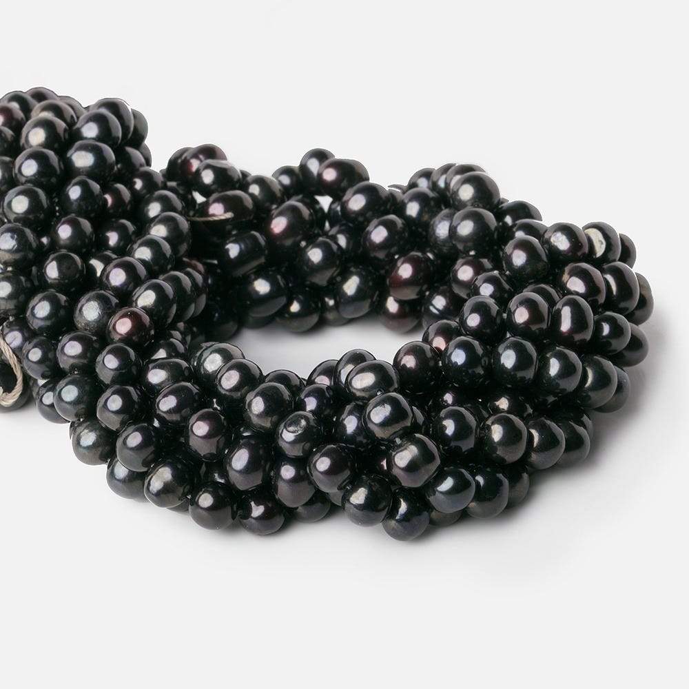7mm Charcoal Grey Off Round Pearl, 15 inch, 72 pieces (ONLINE ORDER ONLY)