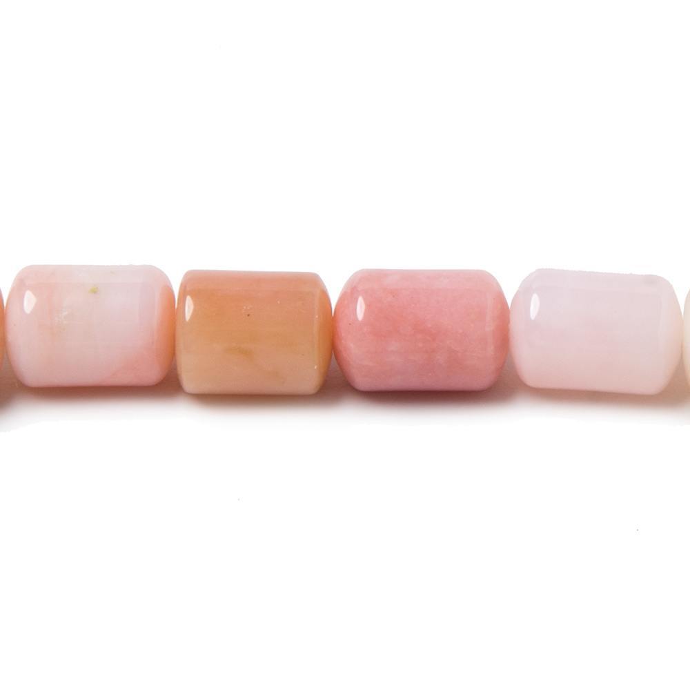 7mm diameter Pink Peruvian Opal unfaceted tube beads 14 inch 37 pieces (ONLINE ORDER ONLY)