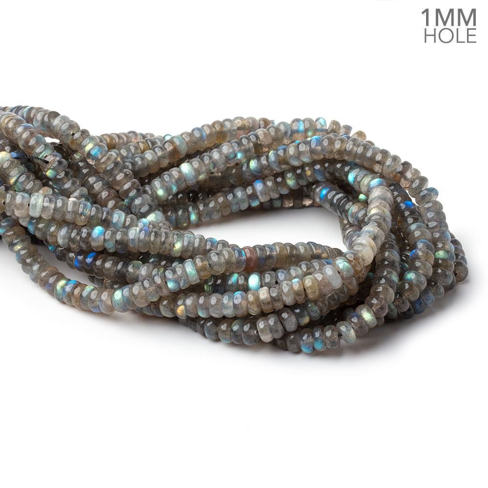 7mm Labradorite Plain Rondelle Beads 16 inch 105 pieces 1mm Hole