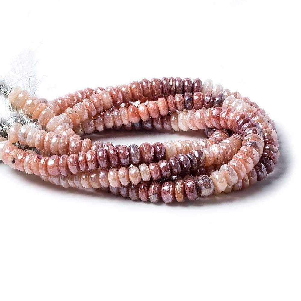 7mm Mystic Angel Skin Peach Moonstone rondelle beads 8 inch 53 pcs (ONLINE ORDER ONLY)