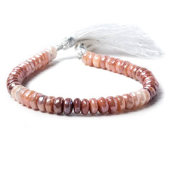 7mm Mystic Angel Skin Peach Moonstone rondelle beads 8 inch 53 pcs (ONLINE ORDER ONLY)