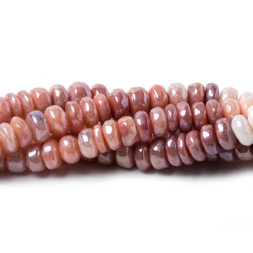 7mm Mystic Angel Skin Peach Moonstone rondelle beads 8 inch 53 pcs (ONLINE ORDER ONLY)