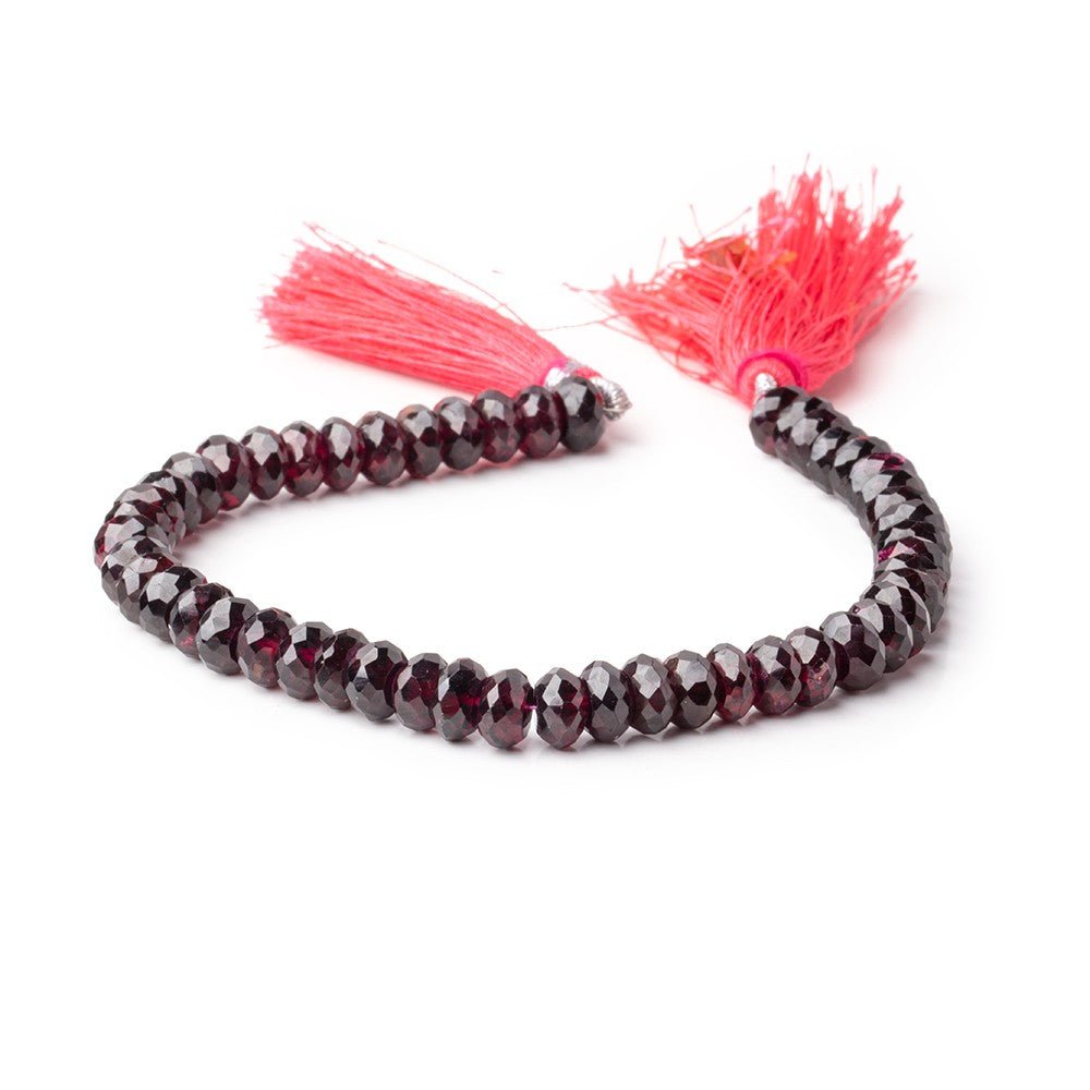 7mm Rhodolite Garnet Faceted Rondelle Beads 7.75 inch 50 pieces (ONLINE ORDER ONLY)
