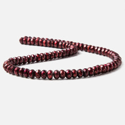 7mm Ruby Red faceted button center drill freshwater Pearls 16 inch 91 pieces (ONLINE ORDER ONLY)